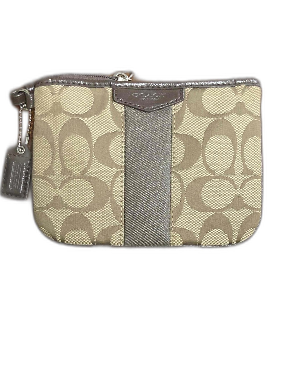 Coach Vintage Jacquard Signature Stripe Wristlet EUC